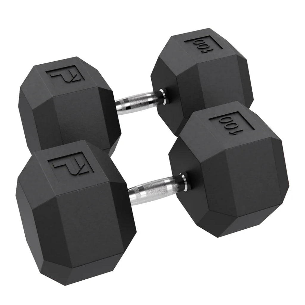 Power Systems - Rubber Hex Dumbbell (Pairs) - Dumbbells - Revive and Lift
