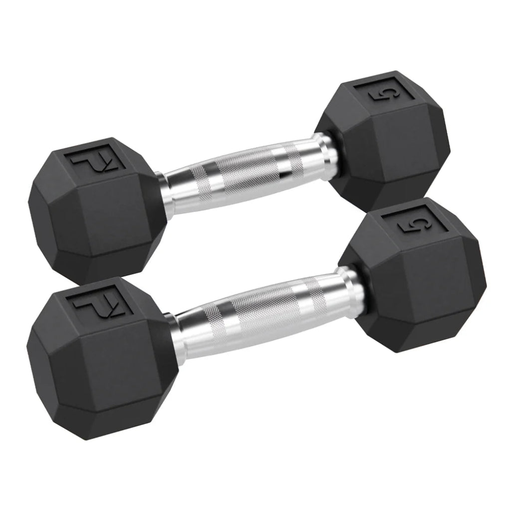 Power Systems - Rubber Hex Dumbbell (Pairs) - Dumbbells - Revive and Lift