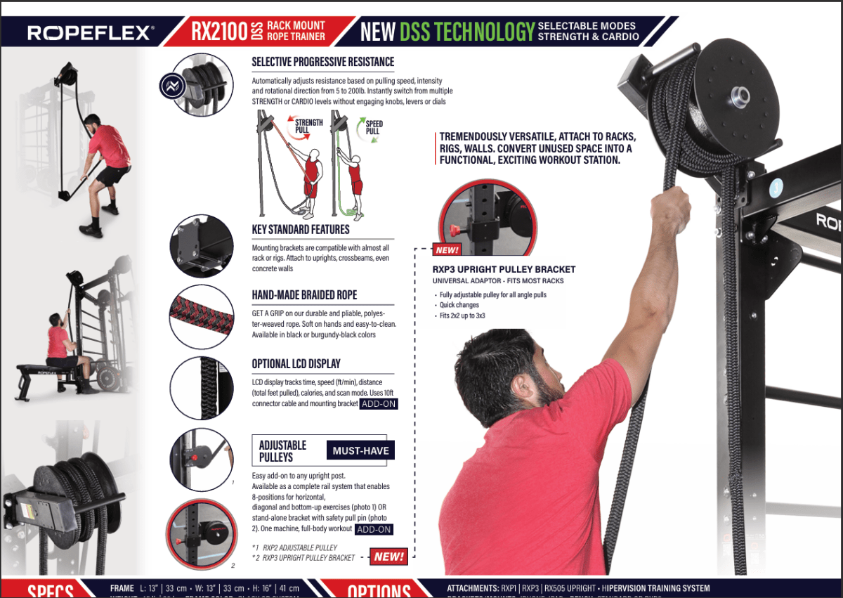 RopeFlex - Rack Mount RX2100 OX2 Rope Trainer - Functional Training - Revive and Lift