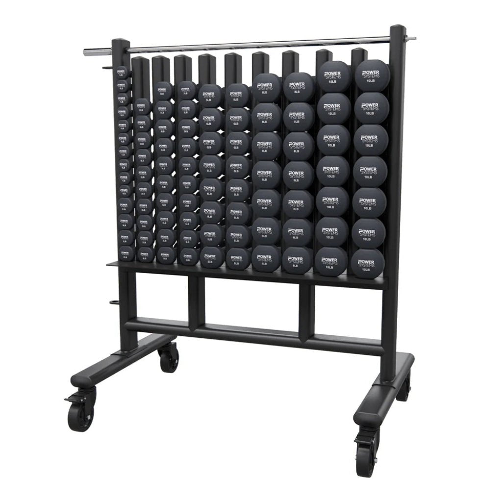 Power Systems - Premium Neoprene 44 Set Dumbbell Set with Rack - Dumbbell Set - Revive and Lift