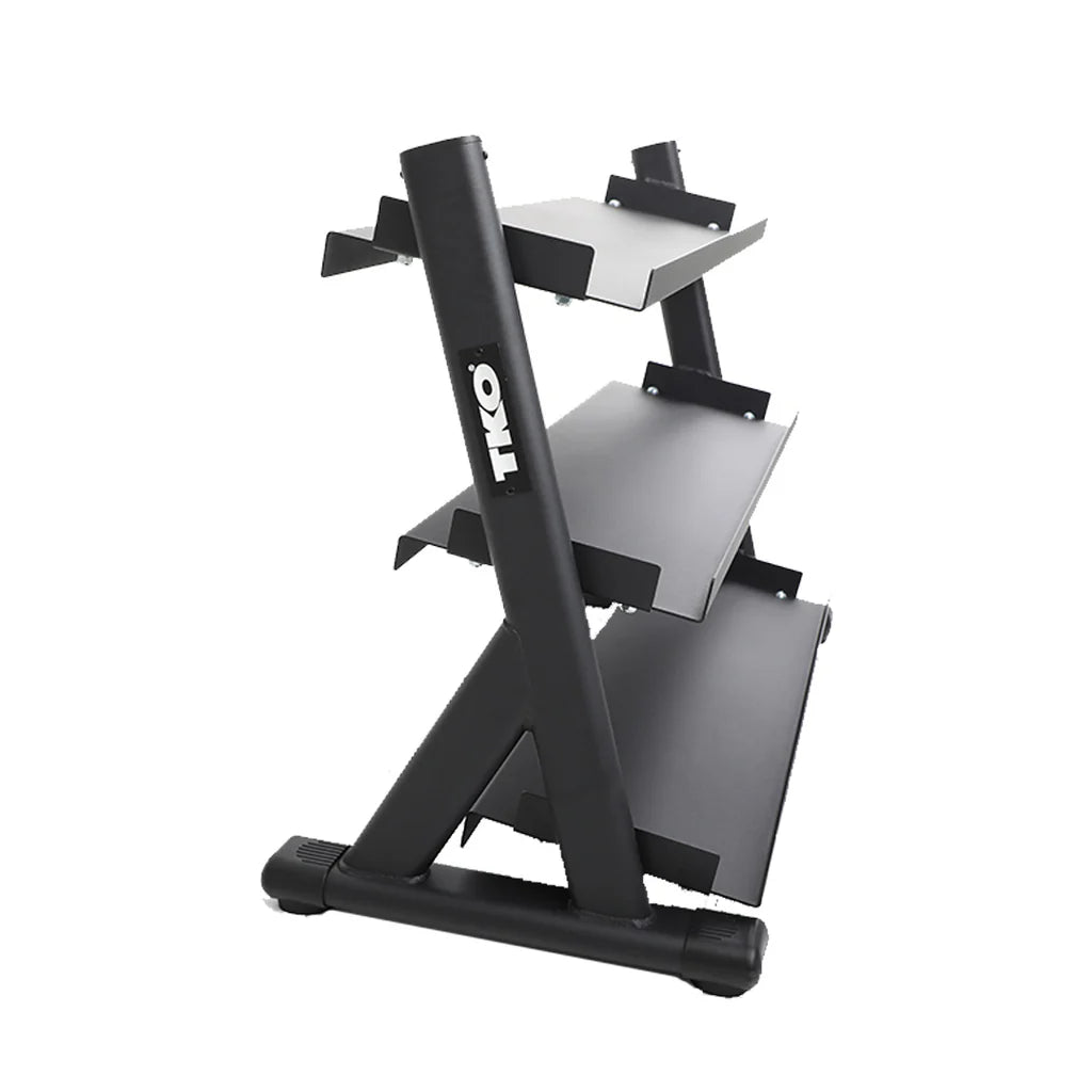 TKO Strength & Performance - TKO 6235 3 - Tier Shelf Dumbbell Rack With 5–50 lb Dumbbell Set - Dumbbell Set - Revive and Lift