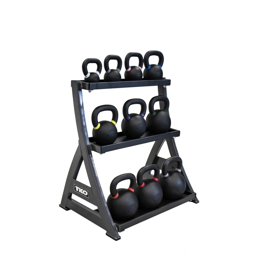 TKO Strength & Performance - TKO 856KR 3 - Tier Kettlebell Rack with Full Kettlebell Set - Kettlebell Set & Rack