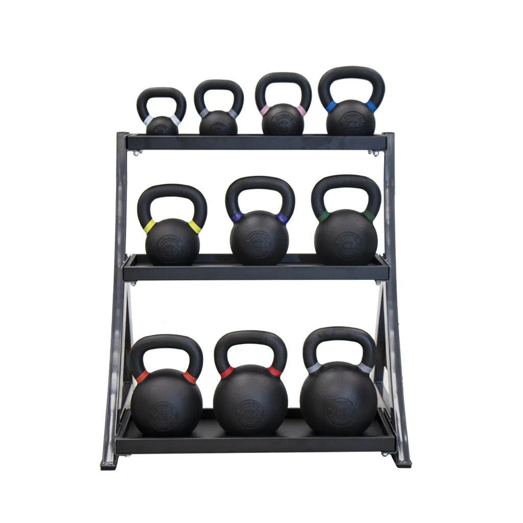 TKO Strength & Performance - TKO 856KR 3 - Tier Kettlebell Rack with Full Kettlebell Set - Kettlebell Set & Rack
