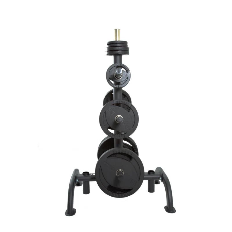 TKO Strength & Performance - TKO S6210 - OR255 255 lb Rubber Olympic Plate Set with Plate Tree - Weight Plate Storage