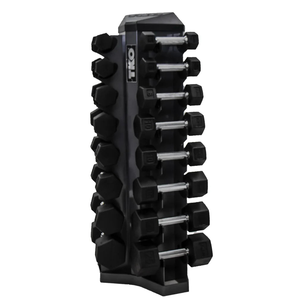 TKO Strength & Performance - TKO S826 Vertical Dumbbell Rack With 8 - Pair Dumbbell Set - Dumbbell Set - Revive and Lift
