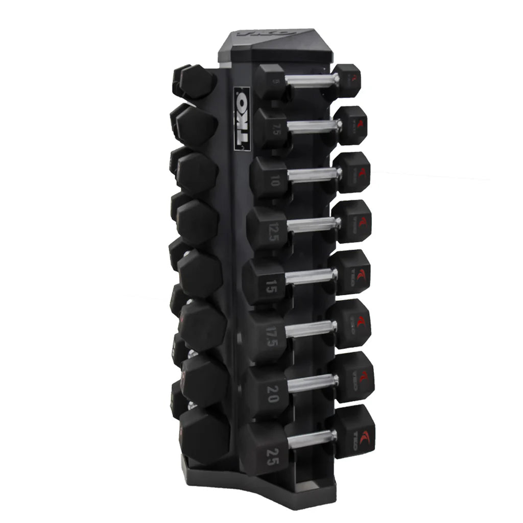 TKO Strength & Performance - TKO S826 Vertical Dumbbell Rack With 8 - Pair Dumbbell Set - Dumbbell Set - Revive and Lift