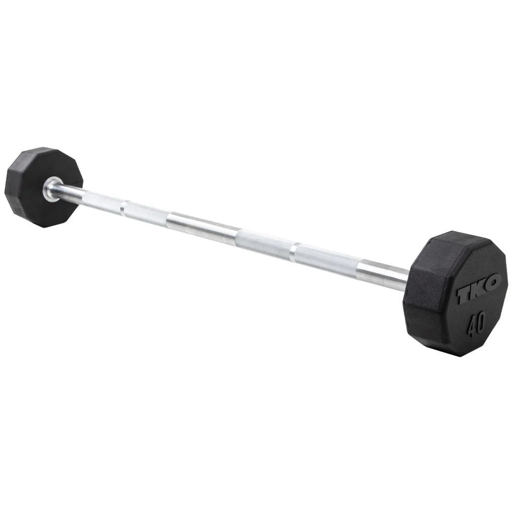 TKO Strength & Performance - TKO S845 Half Barbell Rack with 20–60 lb Fixed Straight or Curl Barbells - Fixed Barbell Set