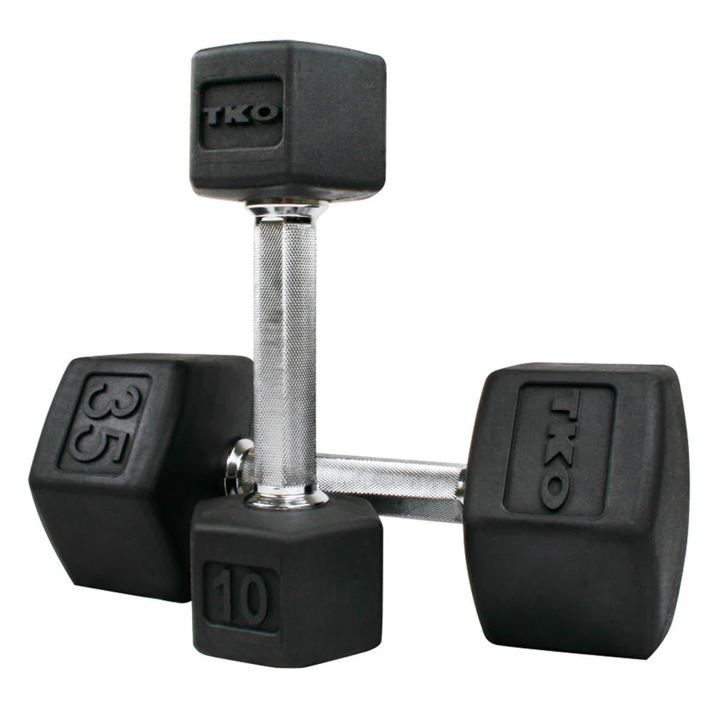 TKO Strength & Performance - TKO Strength 814TXR Tri - Grip Rubber Hex Dumbbell Sets - Dumbbell Set - Revive and Lift