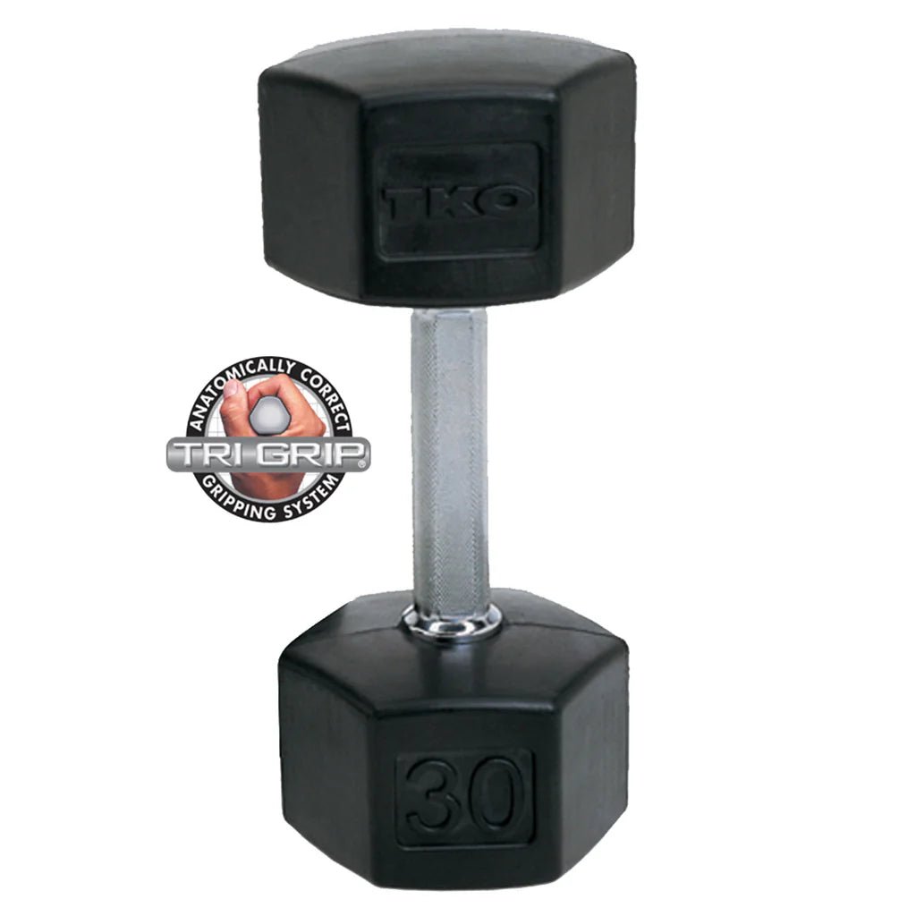 TKO Strength & Performance - TKO Strength 814TXR Tri - Grip Rubber Hex Dumbbell Sets - Dumbbell Set - Revive and Lift