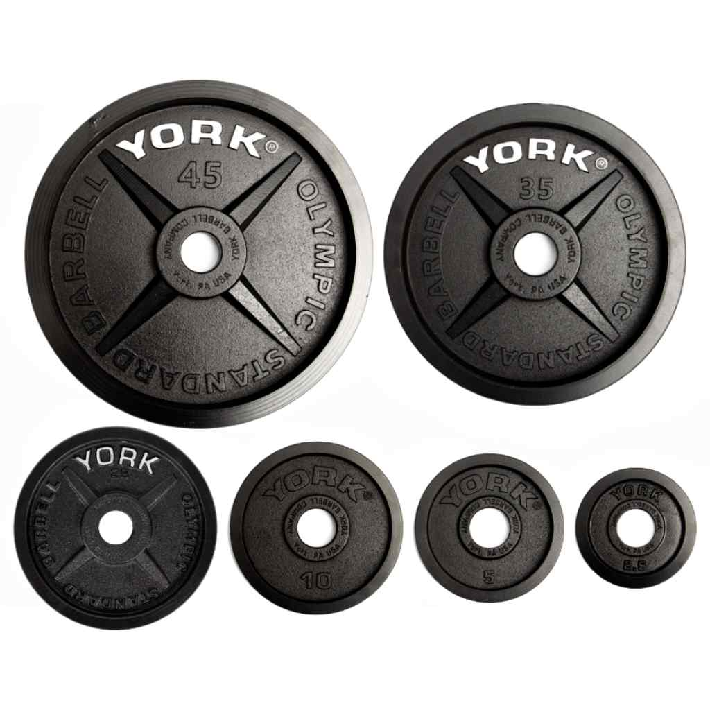 York Barbell - Cast Iron Precision Milled Olympic Plate Sets | York - Weight Plate Set
