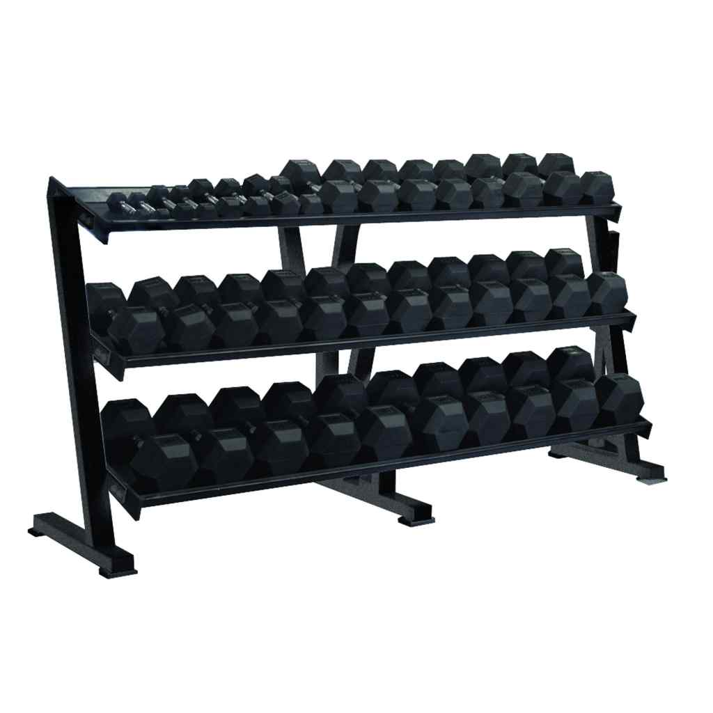 York Barbell - York 3 Tier Hex Professional Tray Dumbbell Rack - Dumbbell Storage