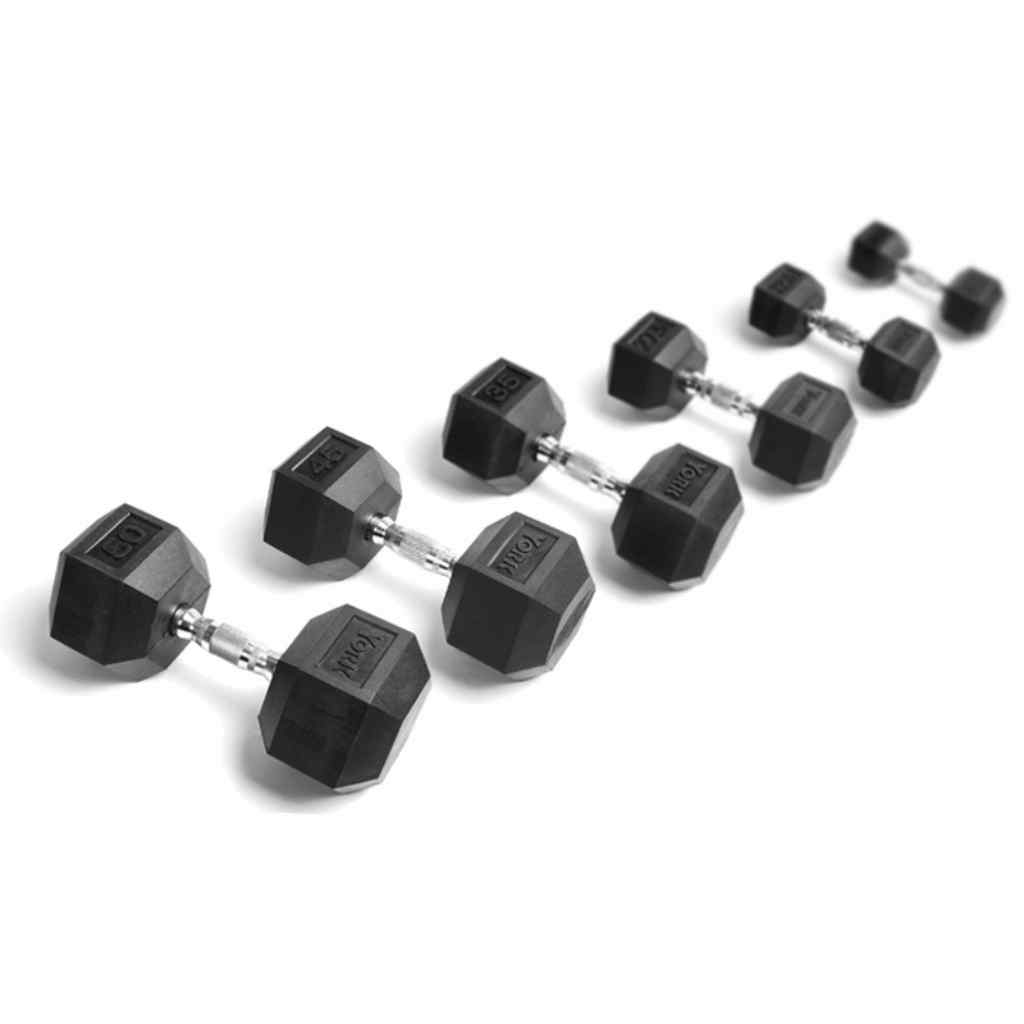 York Barbell - York Barbell Rubber Hex Dumbbell Sets - Dumbbell Set
