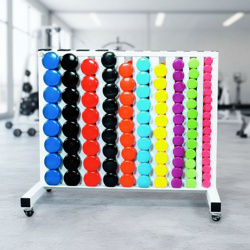 York Barbell - York Vinyl Fitbell Club Pack with Storage Rack - Dumbbell Set