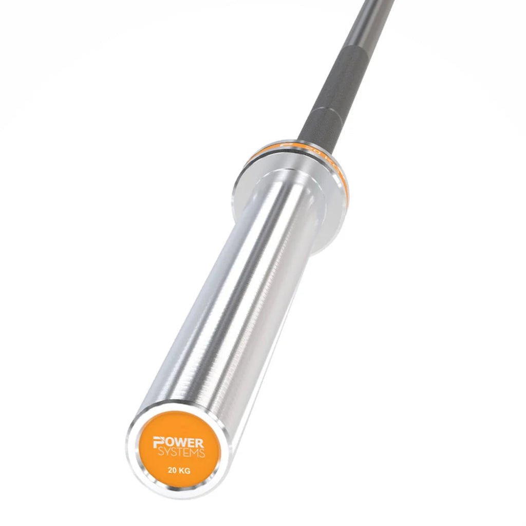 Power Systems - Men's Hybrid Barbell - Orange Band - Weight Bars - Revive and Lift
