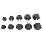 Rubber Hex Dumbbell Pairs | TKO - Dumbbells w/ Contour Handle- TKO Strength & Performance