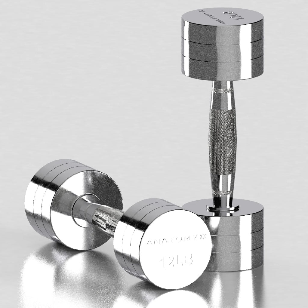 Chrome Round Dumbbell Set | Anatomy Fitness - Dumbbell Set - Anatomy Fitness