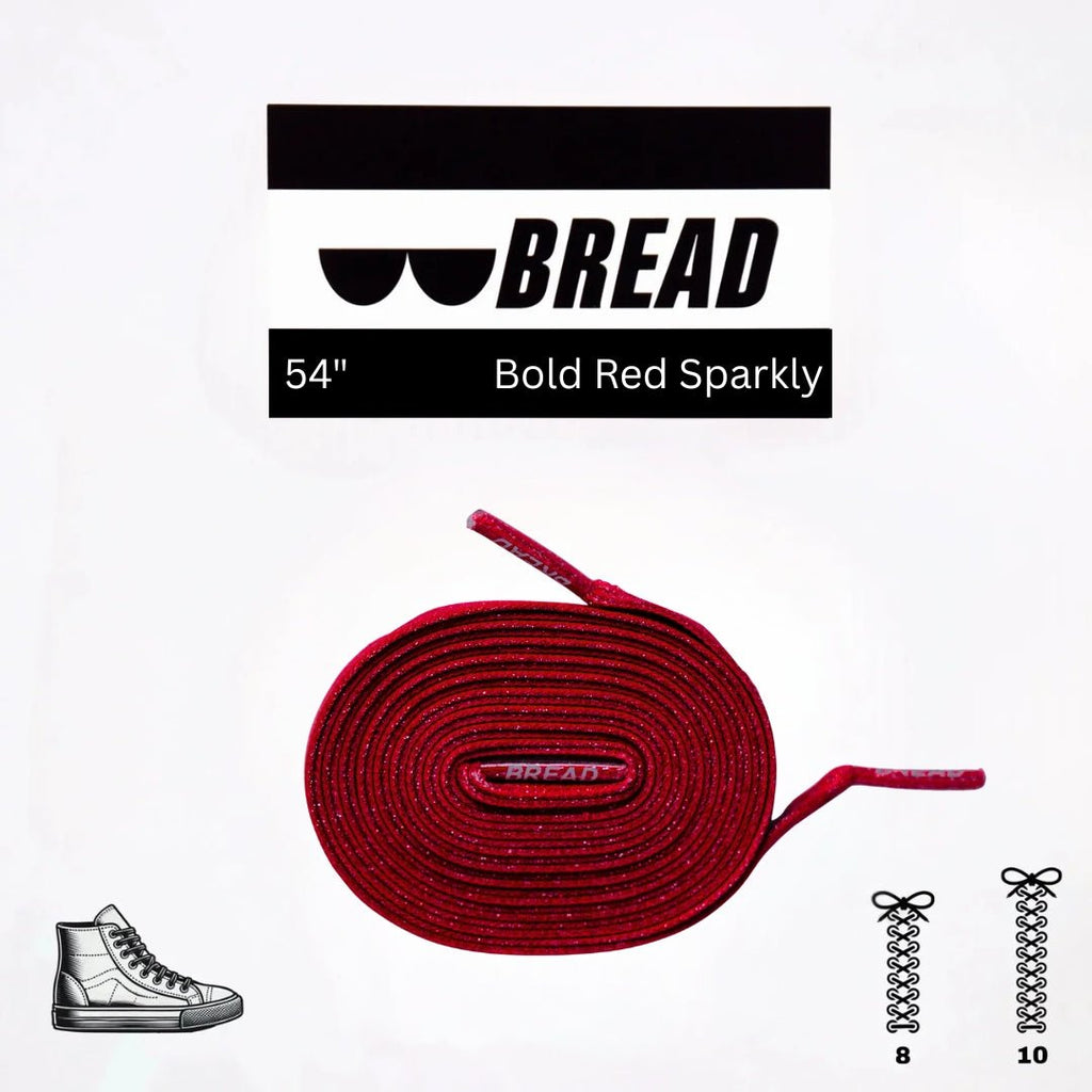 Bold Red Bread Elastic Shoelaces – Tie Once, Stay Tied - Elastic Shoelace - Bread