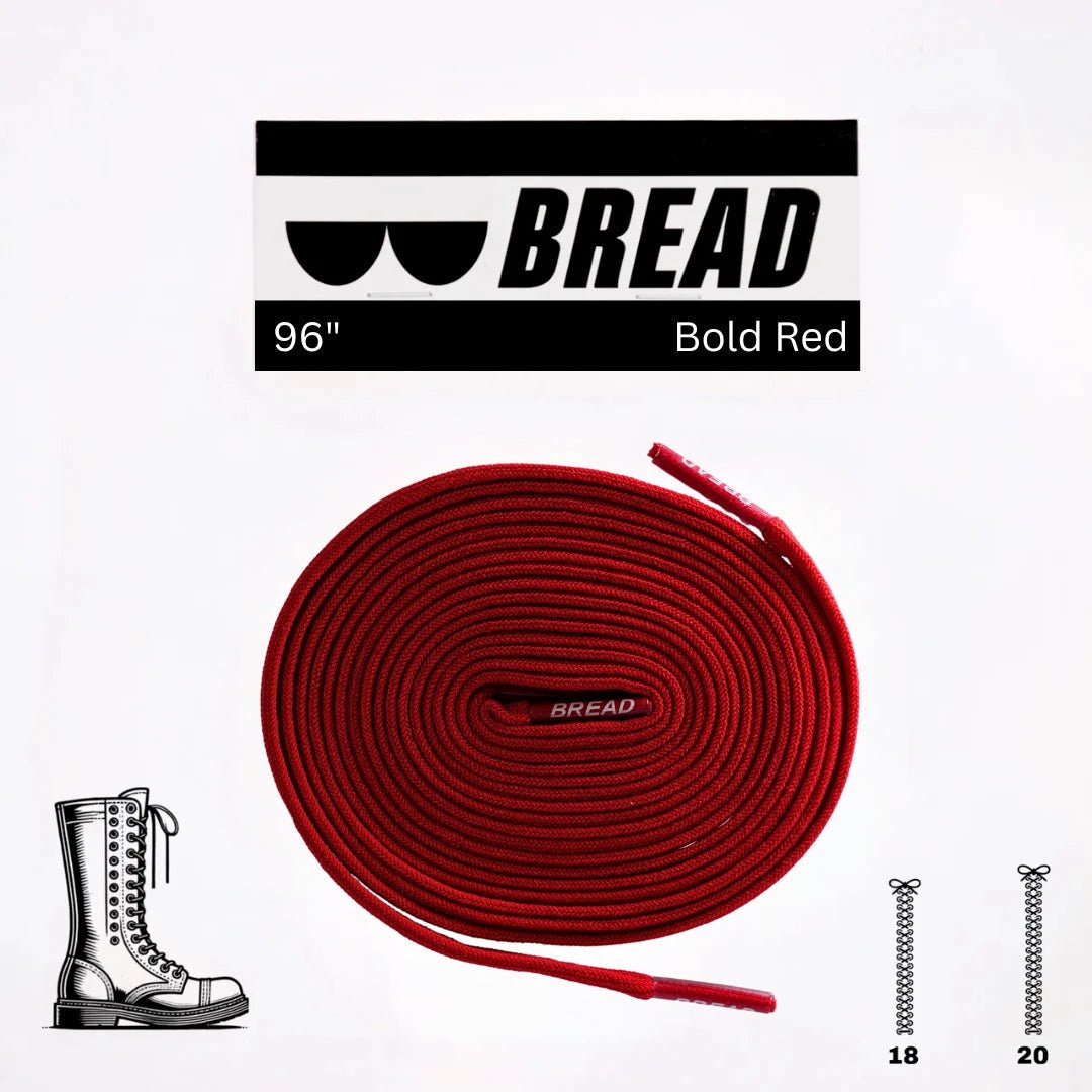 Bold Red Bread Elastic Shoelaces – Tie Once, Stay Tied - Elastic Shoelace - Bread