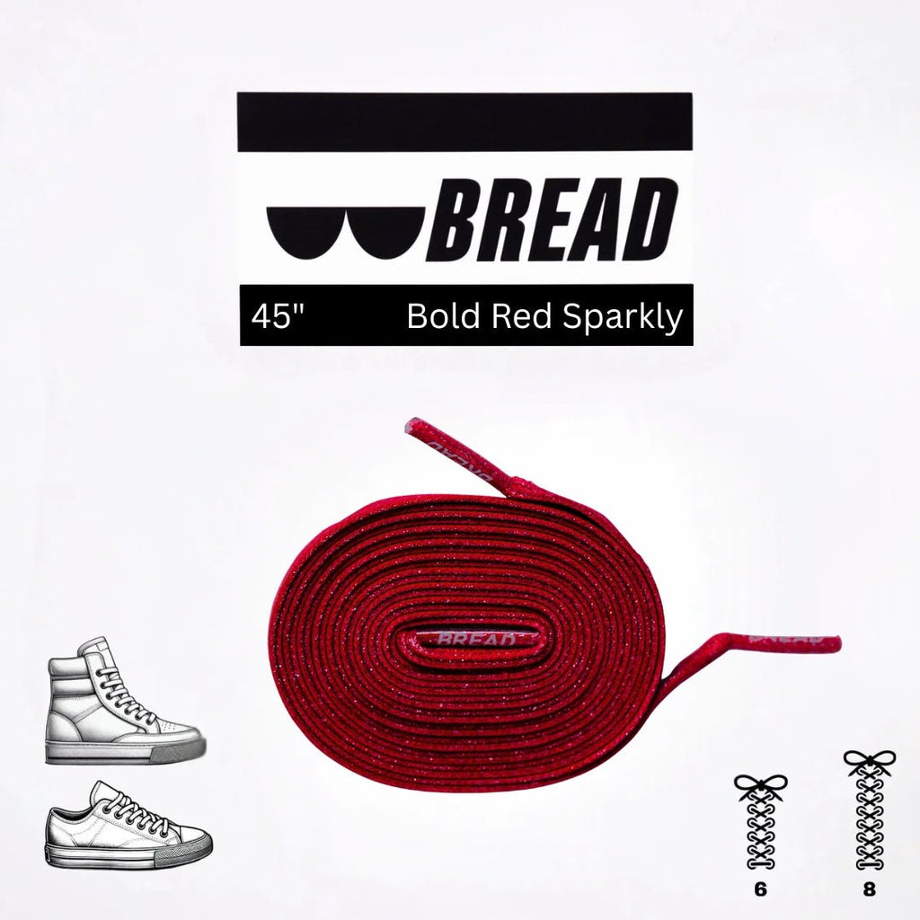 Bold Red Bread Elastic Shoelaces – Tie Once, Stay Tied - Elastic Shoelace - Bread