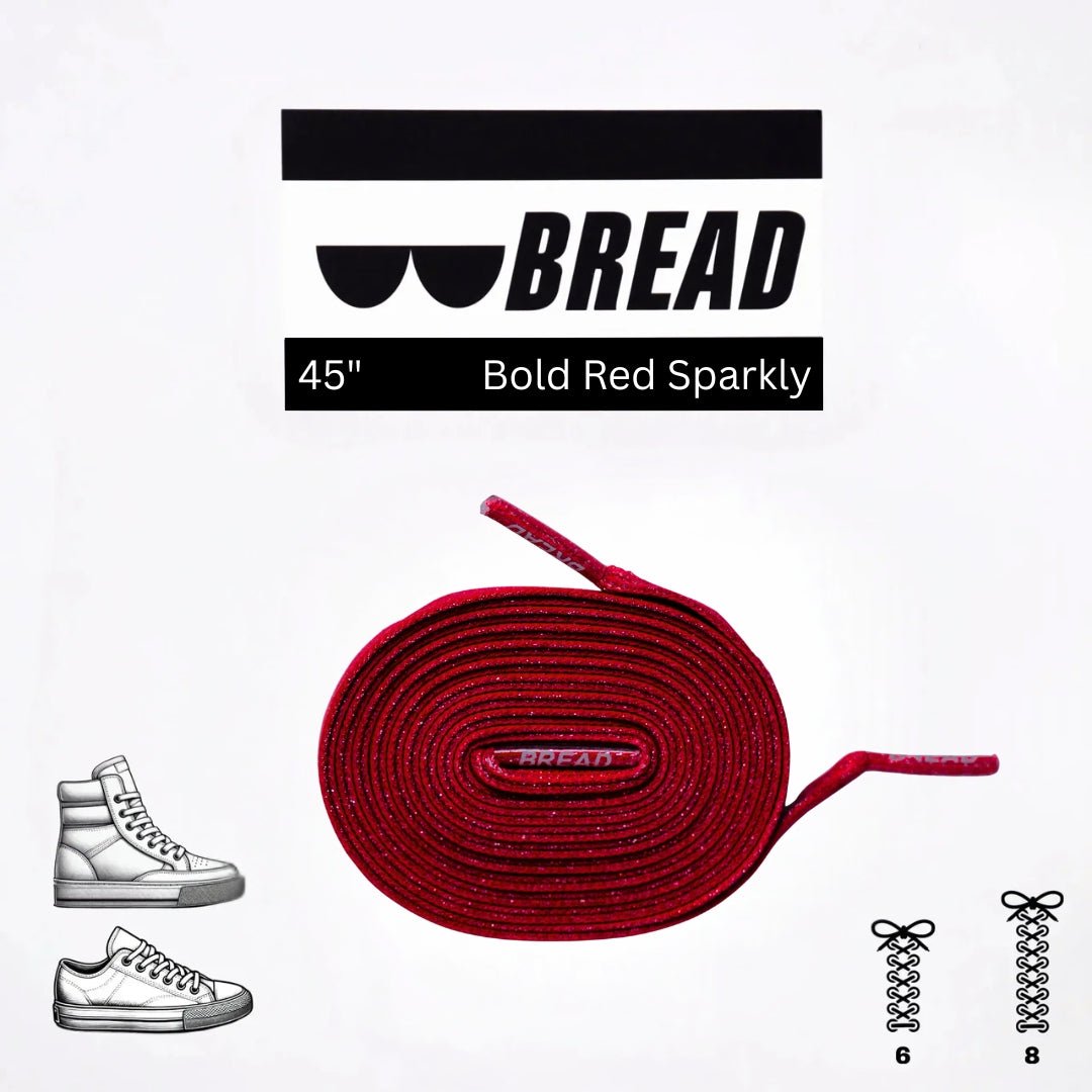 Bold Red Bread Elastic Shoelaces – Tie Once, Stay Tied - Elastic Shoelace - Bread