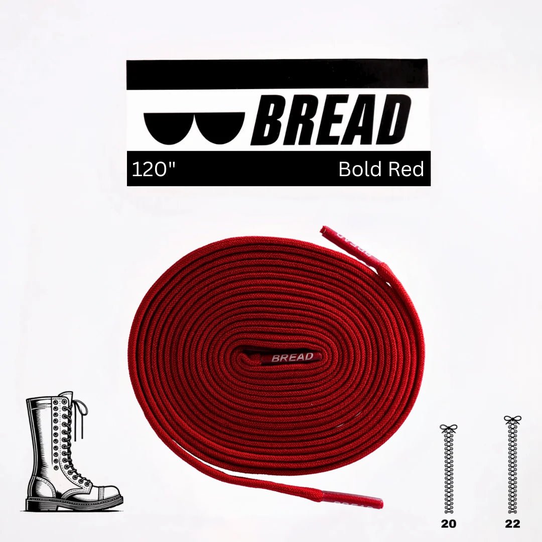 Bold Red Bread Elastic Shoelaces – Tie Once, Stay Tied - Elastic Shoelace - Bread