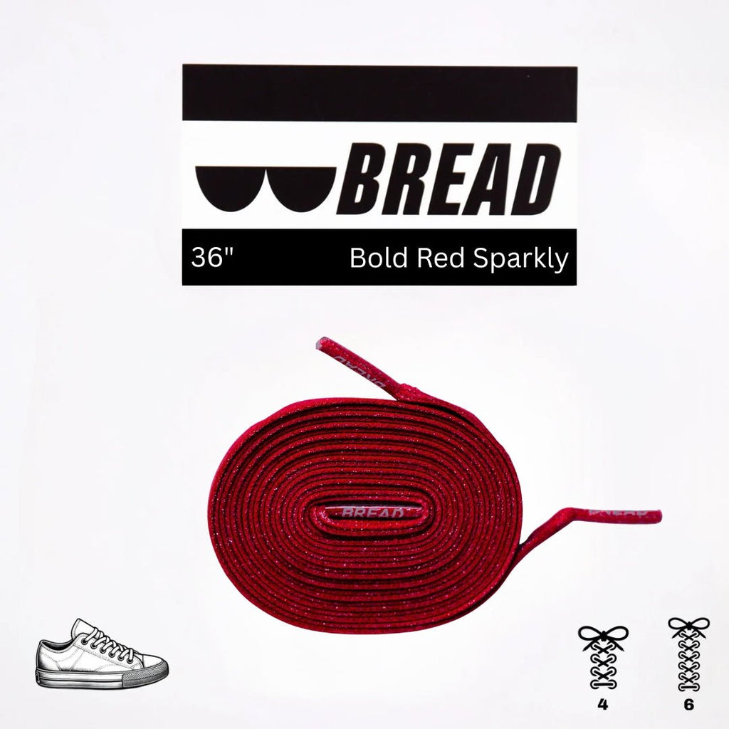 Bold Red Bread Elastic Shoelaces – Tie Once, Stay Tied - Elastic Shoelace - Bread