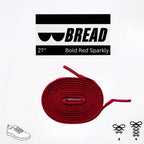 Bold Red Bread Elastic Shoelaces – Tie Once, Stay Tied - Elastic Shoelace - Bread