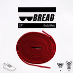 Bold Red Bread Elastic Shoelaces – Tie Once, Stay Tied - Elastic Shoelace - Bread