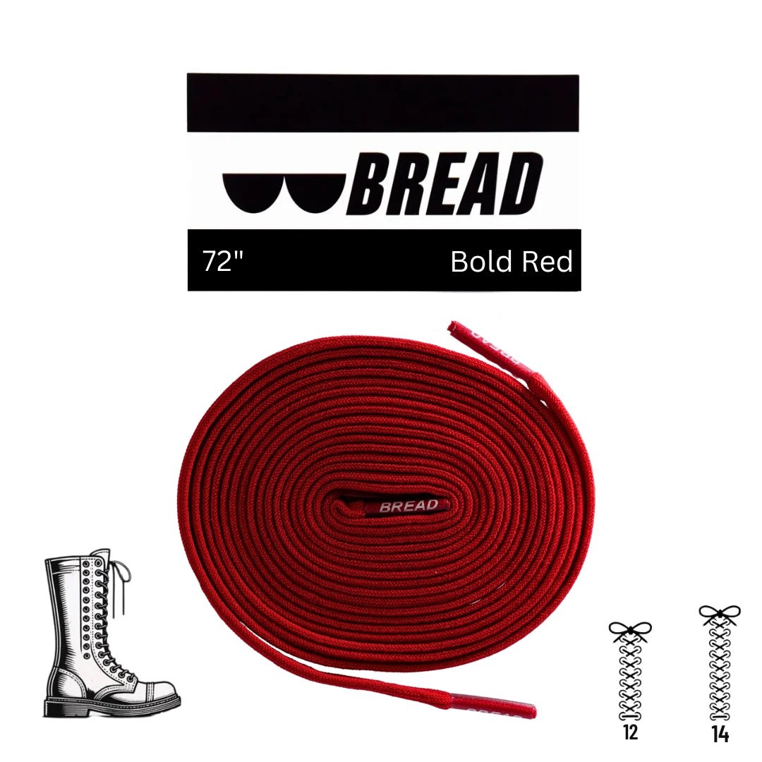 Bold Red Bread Elastic Shoelaces – Tie Once, Stay Tied - Elastic Shoelace - Bread