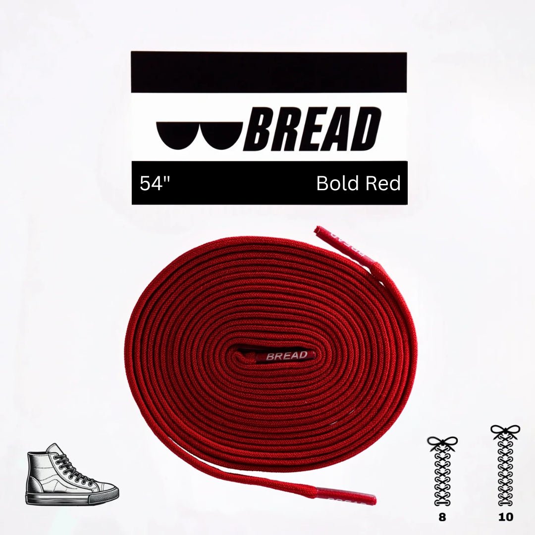 Bold Red Bread Elastic Shoelaces – Tie Once, Stay Tied - Elastic Shoelace - Bread