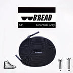 Charcoal Grey Elastic Shoelaces | Bread Laces - Elastic Shoelace - Bread