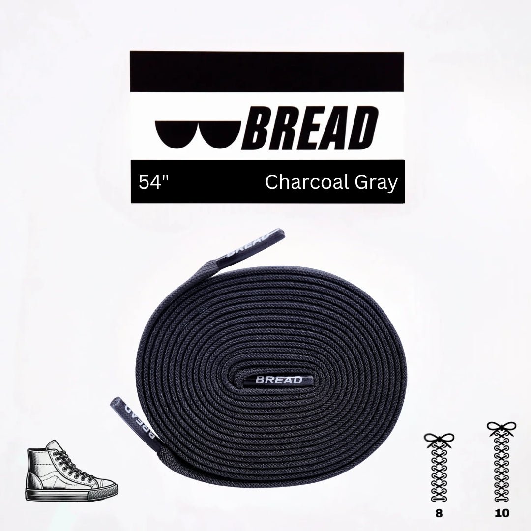 Charcoal Grey Elastic Shoelaces | Bread Laces - Elastic Shoelace - Bread