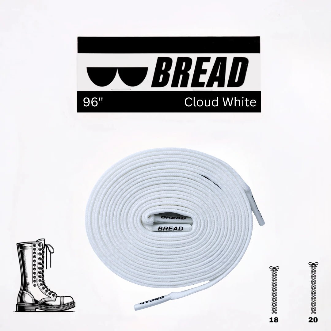 Cloud White Bread Elastic Shoelaces – Tie Once, Stay Tied - Elastic Shoelace - Bread