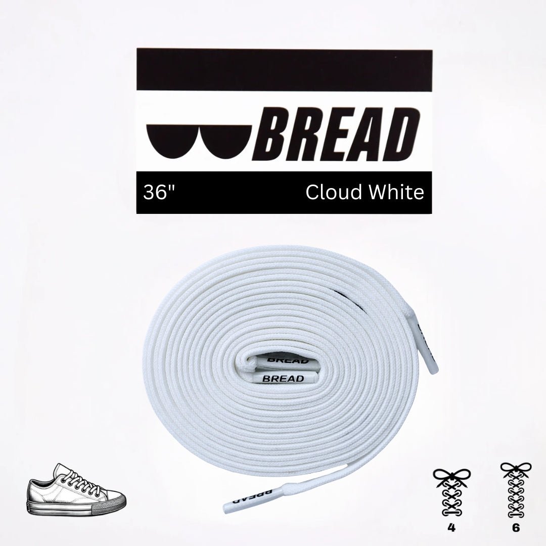 Cloud White Bread Elastic Shoelaces – Tie Once, Stay Tied - Elastic Shoelace - Bread