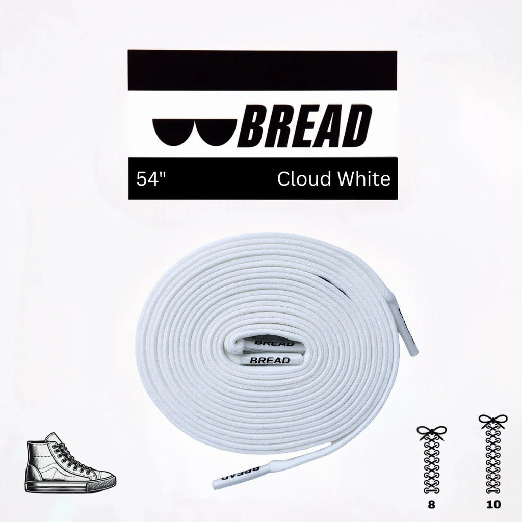 Cloud White Bread Elastic Shoelaces – Tie Once, Stay Tied - Elastic Shoelace - Bread