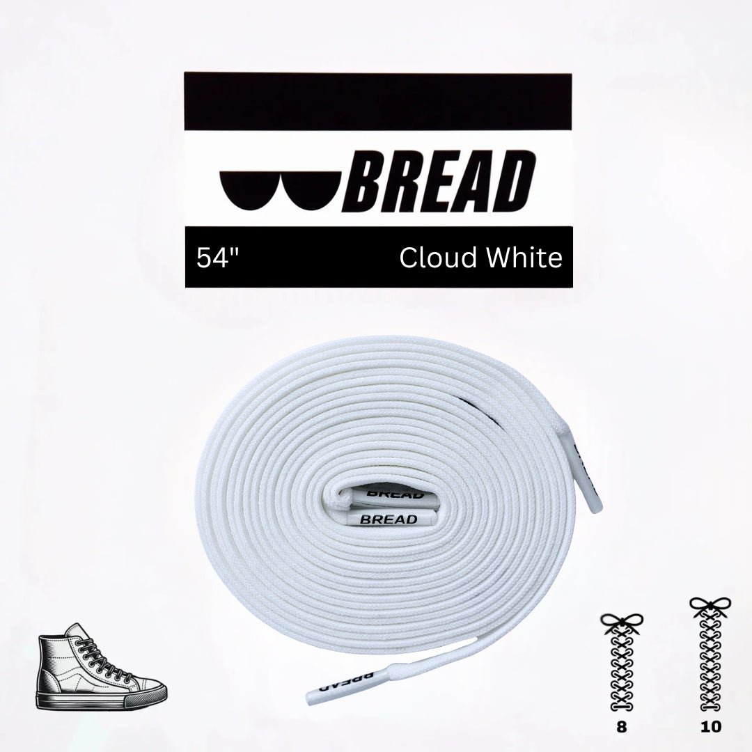 Cloud White Bread Elastic Shoelaces – Tie Once, Stay Tied - Elastic Shoelace - Bread