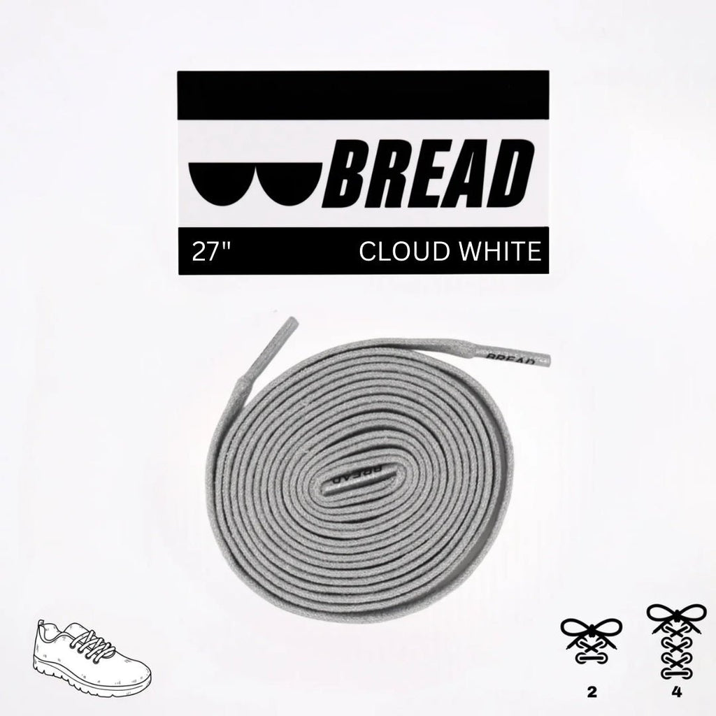 Cloud White Bread Elastic Shoelaces – Tie Once, Stay Tied - Elastic Shoelace - Bread