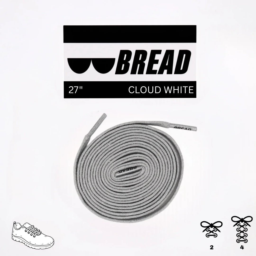 Cloud White Bread Elastic Shoelaces – Tie Once, Stay Tied - Elastic Shoelace - Bread