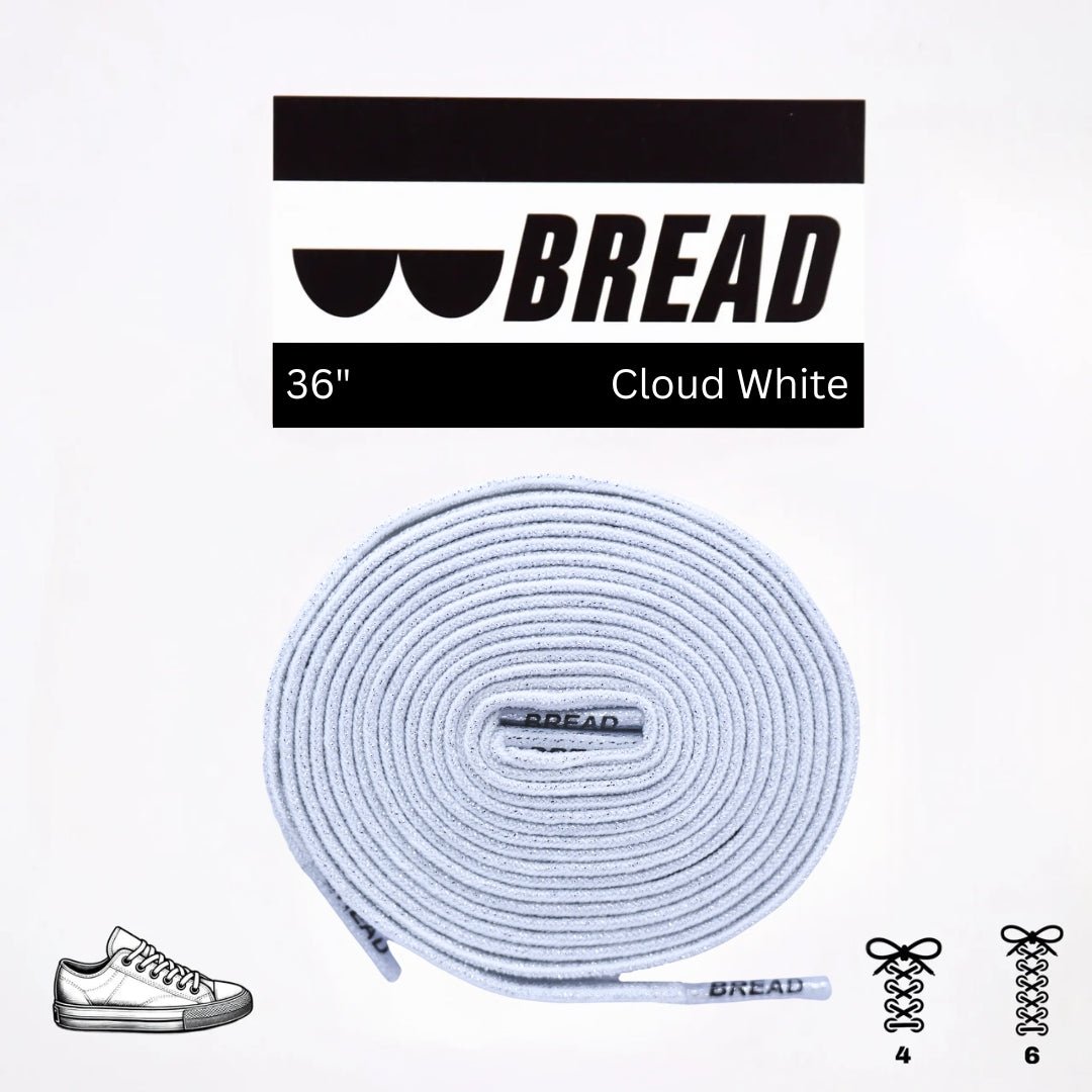 Cloud White Bread Elastic Shoelaces – Tie Once, Stay Tied - Elastic Shoelace - Bread