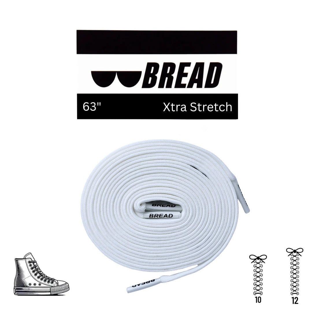 Cloud White Bread Elastic Shoelaces – Tie Once, Stay Tied - Elastic Shoelace - Bread