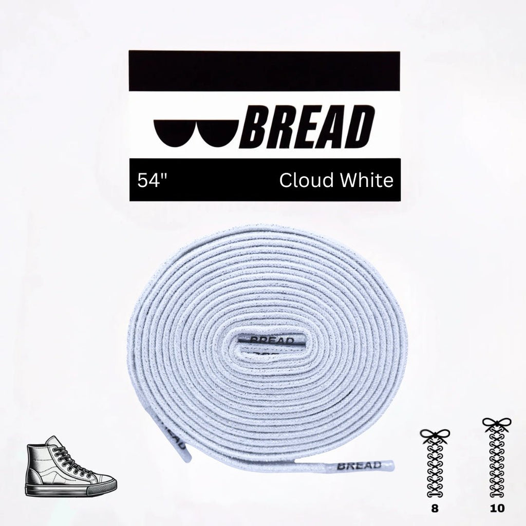 Cloud White Bread Elastic Shoelaces – Tie Once, Stay Tied - Elastic Shoelace - Bread
