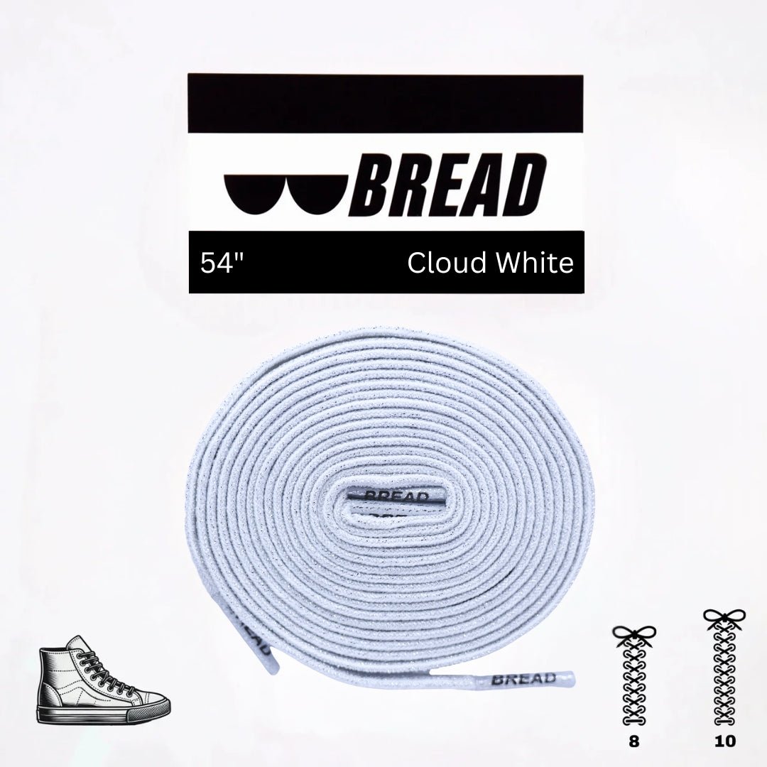 Cloud White Bread Elastic Shoelaces – Tie Once, Stay Tied - Elastic Shoelace - Bread