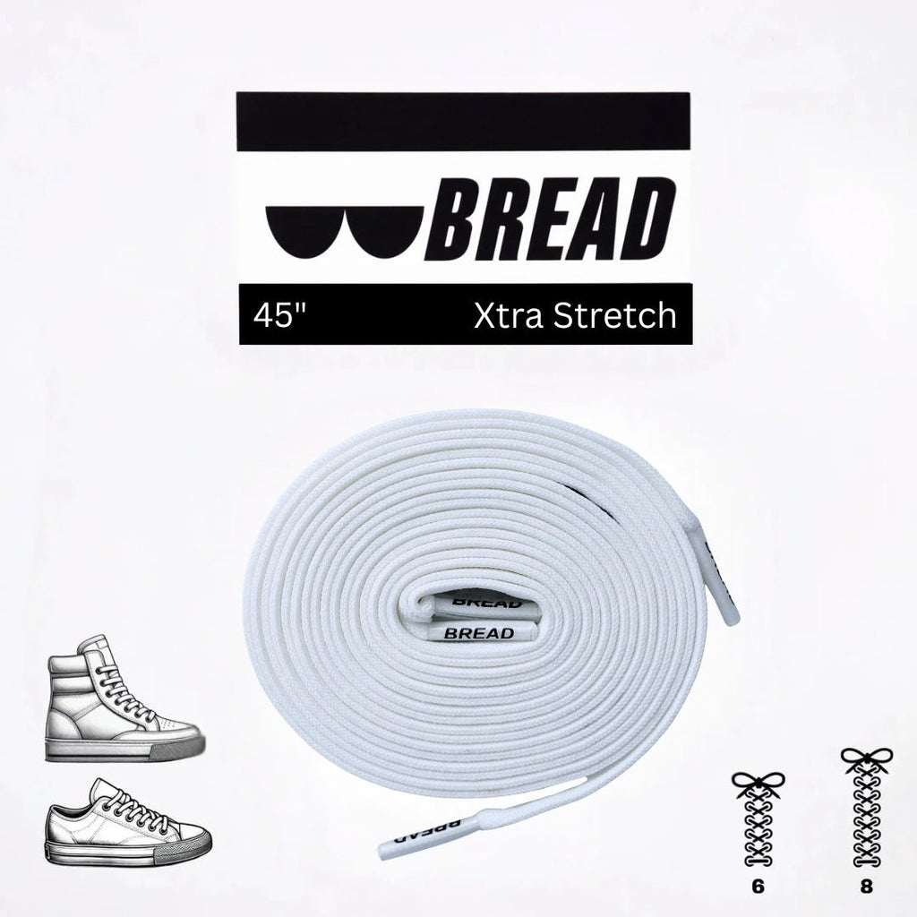 Cloud White Bread Elastic Shoelaces – Tie Once, Stay Tied - Elastic Shoelace - Bread