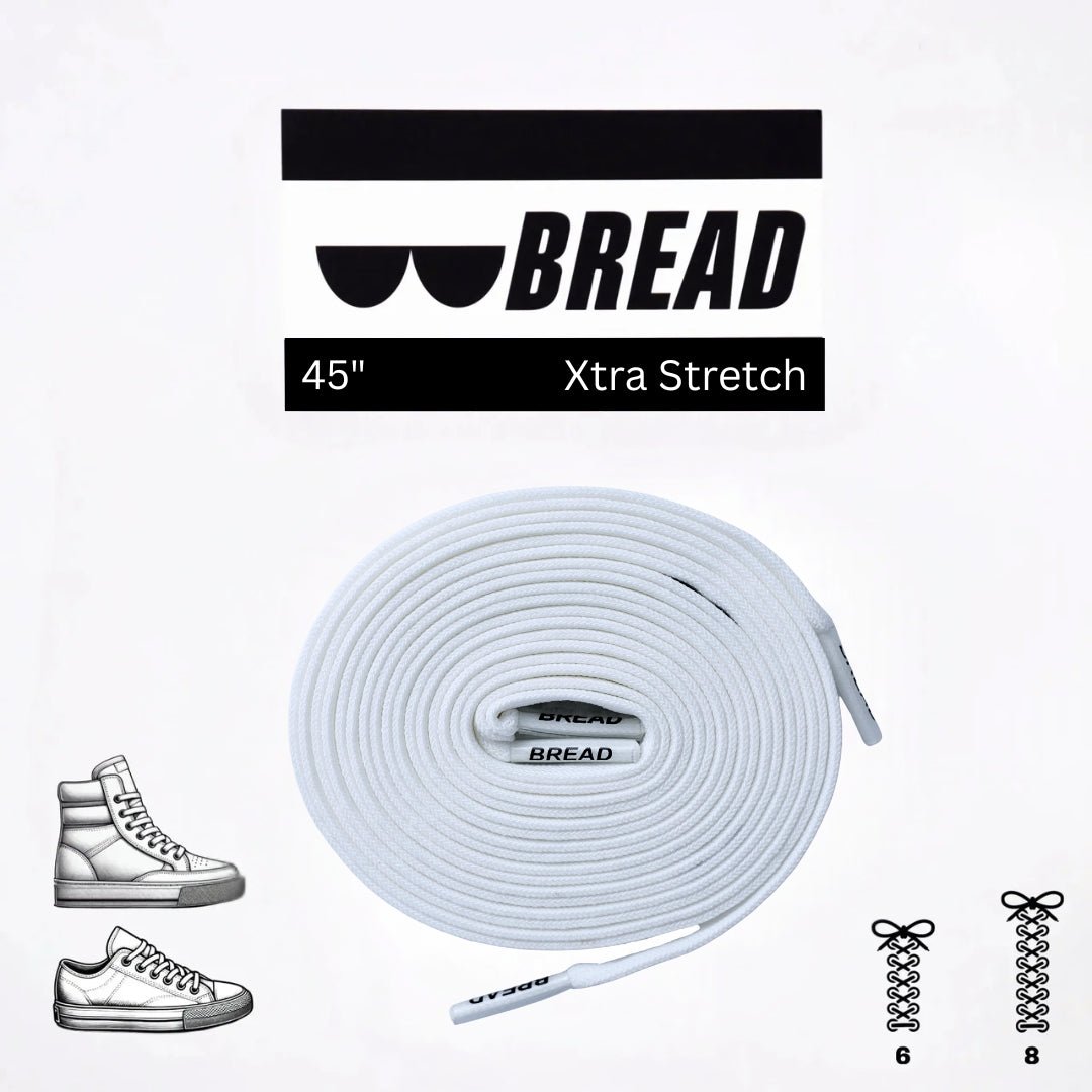 Cloud White Bread Elastic Shoelaces – Tie Once, Stay Tied - Elastic Shoelace - Bread