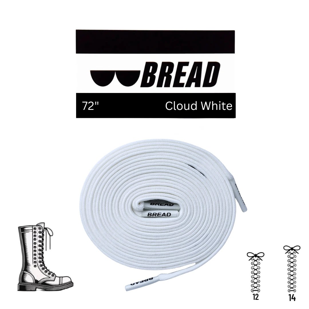 Cloud White Bread Elastic Shoelaces – Tie Once, Stay Tied - Elastic Shoelace - Bread