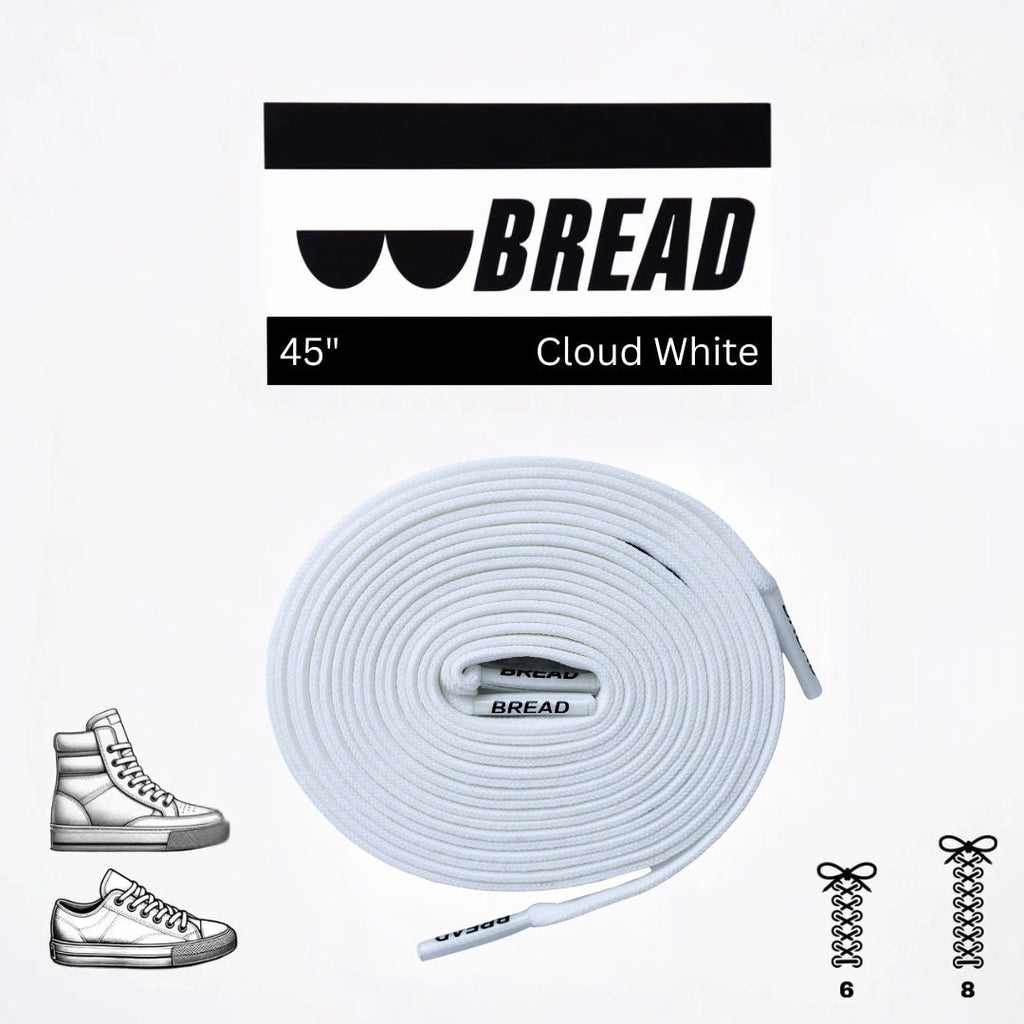 Cloud White Bread Elastic Shoelaces – Tie Once, Stay Tied - Elastic Shoelace - Bread