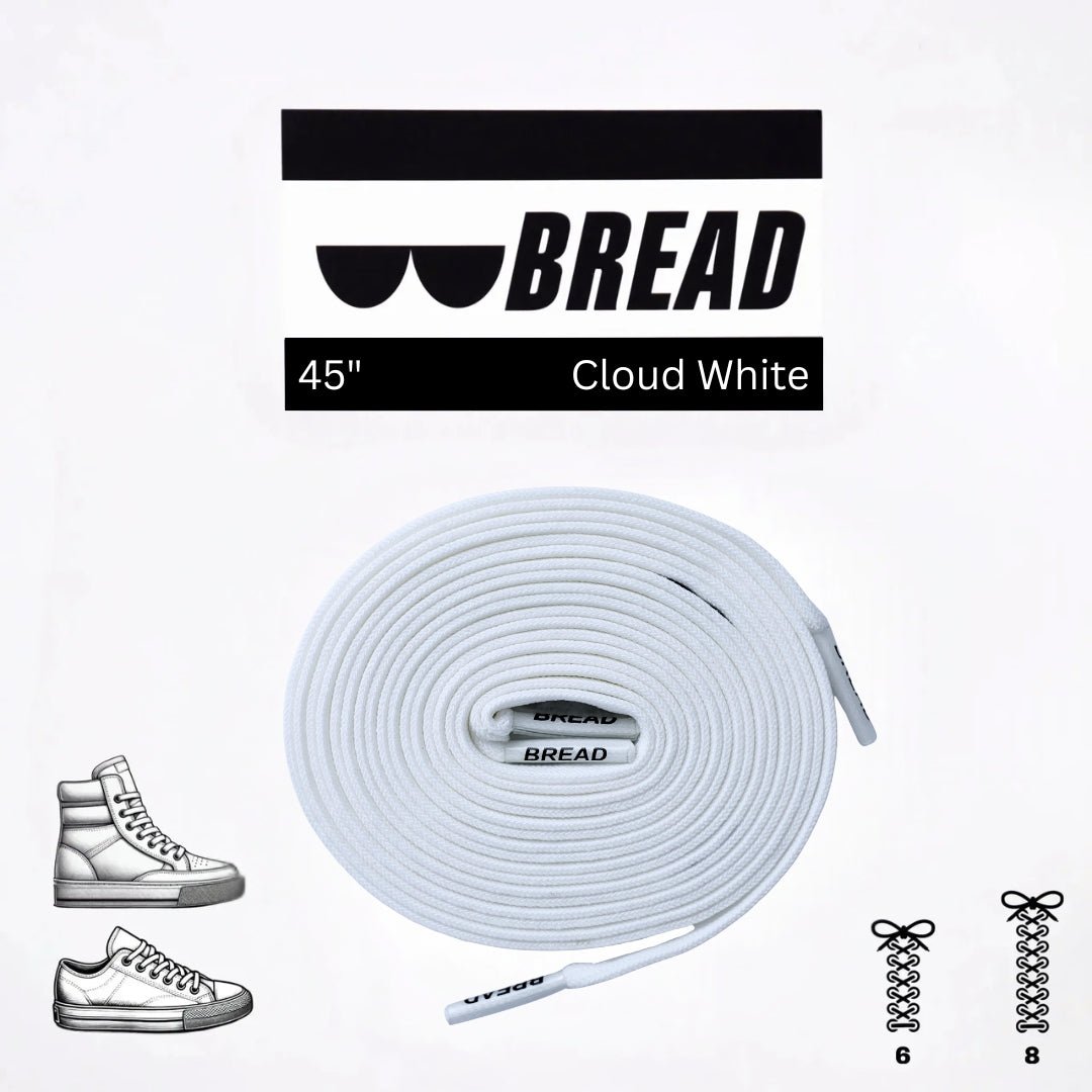 Cloud White Bread Elastic Shoelaces – Tie Once, Stay Tied - Elastic Shoelace - Bread