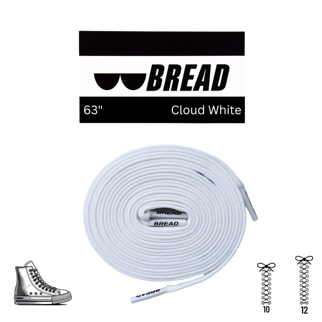 Cloud White Bread Elastic Shoelaces – Tie Once, Stay Tied - Elastic Shoelace - Bread