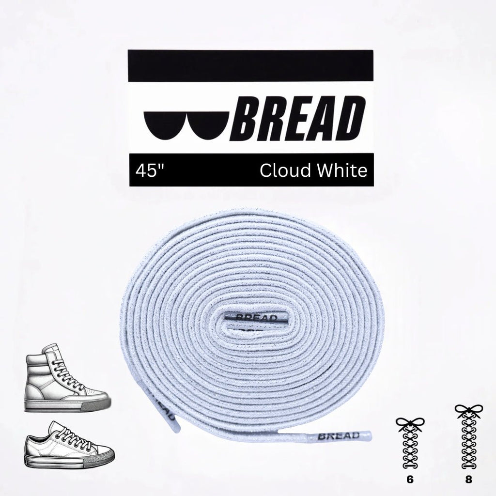 Cloud White Bread Elastic Shoelaces – Tie Once, Stay Tied - Elastic Shoelace - Bread
