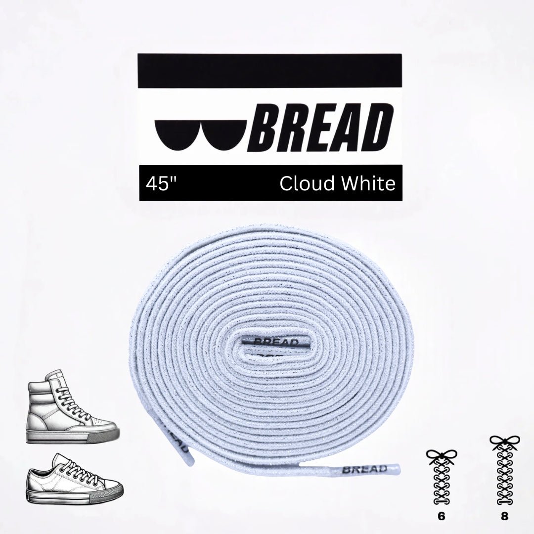 Cloud White Bread Elastic Shoelaces – Tie Once, Stay Tied - Elastic Shoelace - Bread
